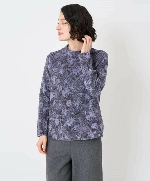 Maison de CINQ / メゾン ドゥ サンク カットソー | フラワー柄パイルジャガード起毛プルオーバー | 詳細1