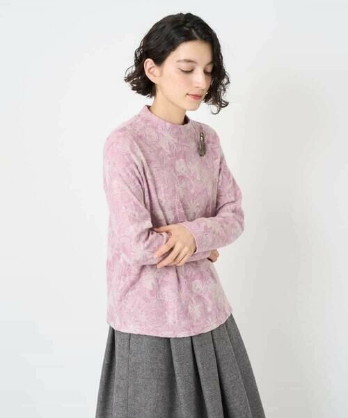 Maison de CINQ / メゾン ドゥ サンク カットソー | フラワー柄パイルジャガード起毛プルオーバー | 詳細2