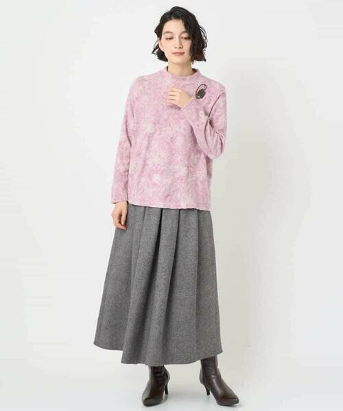 Maison de CINQ / メゾン ドゥ サンク カットソー | フラワー柄パイルジャガード起毛プルオーバー | 詳細20