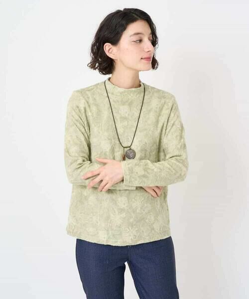 Maison de CINQ / メゾン ドゥ サンク カットソー | フラワー柄パイルジャガード起毛プルオーバー | 詳細3