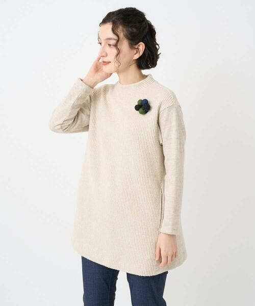 Maison de CINQ / メゾン ドゥ サンク チュニック | コットンスラブインレーチュニックカットソー | 詳細1