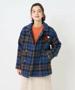 Maison de CINQ / メゾン ドゥ サンク ピーコート | ループチェックウールコート