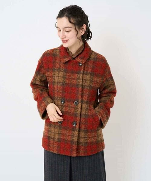 Maison de CINQ / メゾン ドゥ サンク ピーコート | ループチェックウールコート | 詳細10