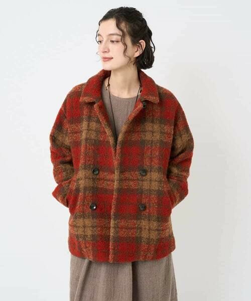 Maison de CINQ / メゾン ドゥ サンク ピーコート | ループチェックウールコート | 詳細11