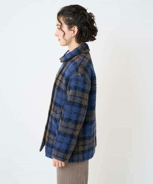 Maison de CINQ / メゾン ドゥ サンク ピーコート | ループチェックウールコート | 詳細13