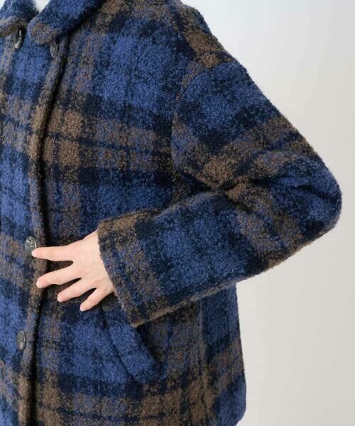 Maison de CINQ / メゾン ドゥ サンク ピーコート | ループチェックウールコート | 詳細16