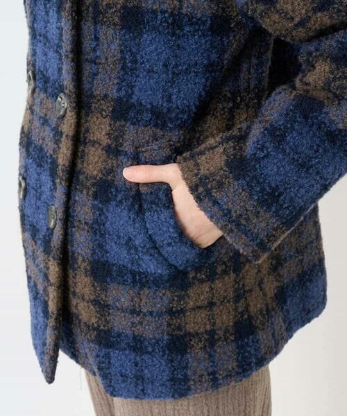 Maison de CINQ / メゾン ドゥ サンク ピーコート | ループチェックウールコート | 詳細17
