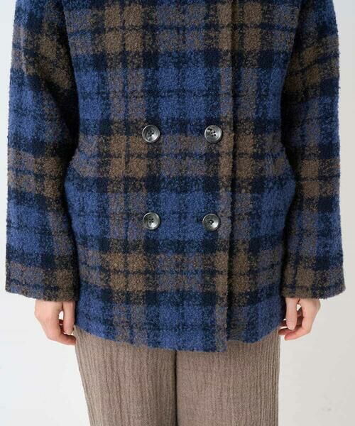 Maison de CINQ / メゾン ドゥ サンク ピーコート | ループチェックウールコート | 詳細18
