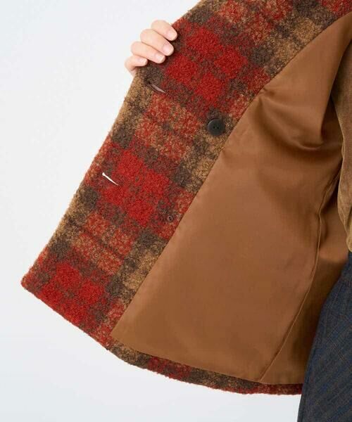 Maison de CINQ / メゾン ドゥ サンク ピーコート | ループチェックウールコート | 詳細22