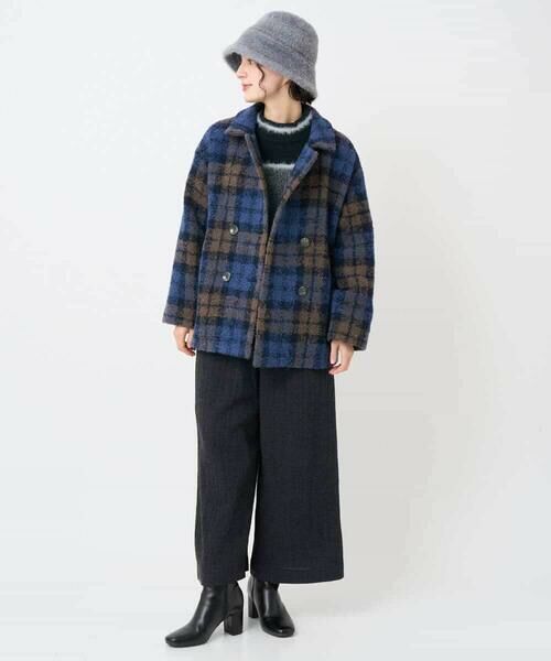Maison de CINQ / メゾン ドゥ サンク ピーコート | ループチェックウールコート | 詳細23