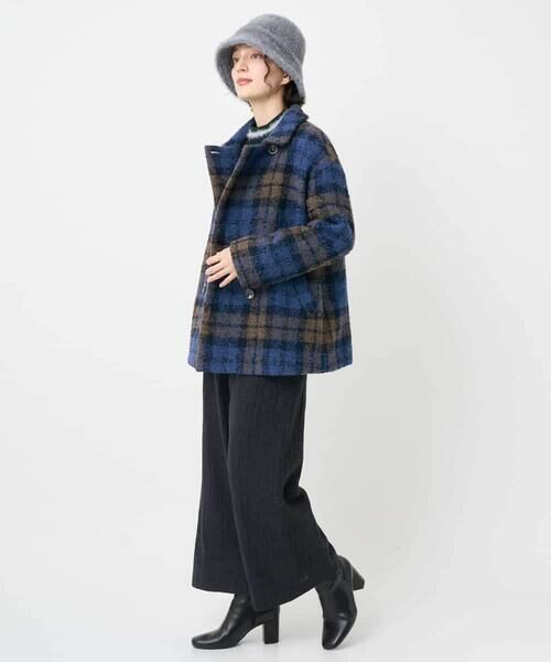 Maison de CINQ / メゾン ドゥ サンク ピーコート | ループチェックウールコート | 詳細24