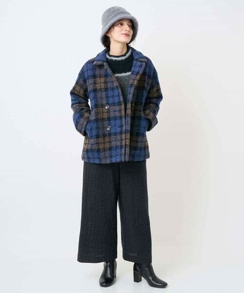 Maison de CINQ / メゾン ドゥ サンク ピーコート | ループチェックウールコート | 詳細25