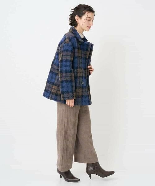 Maison de CINQ / メゾン ドゥ サンク ピーコート | ループチェックウールコート | 詳細27