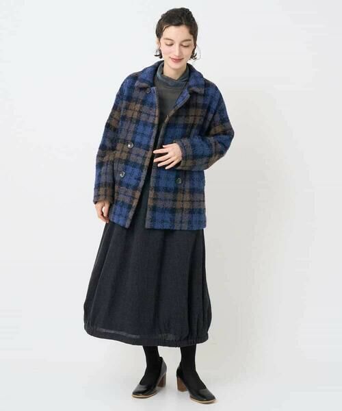 Maison de CINQ / メゾン ドゥ サンク ピーコート | ループチェックウールコート | 詳細28