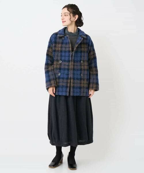 Maison de CINQ / メゾン ドゥ サンク ピーコート | ループチェックウールコート | 詳細29