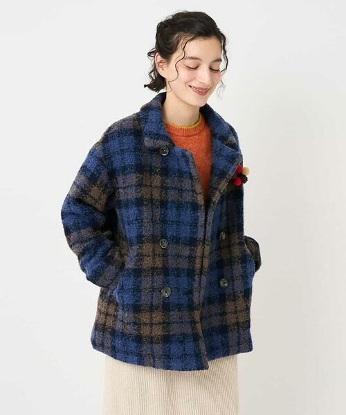 Maison de CINQ / メゾン ドゥ サンク ピーコート | ループチェックウールコート | 詳細4