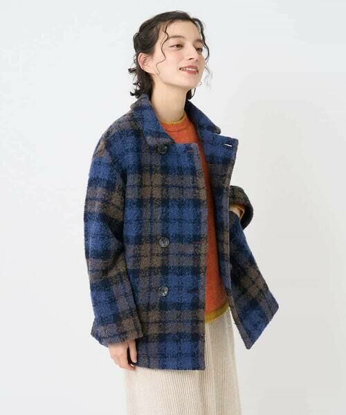 Maison de CINQ / メゾン ドゥ サンク ピーコート | ループチェックウールコート | 詳細5
