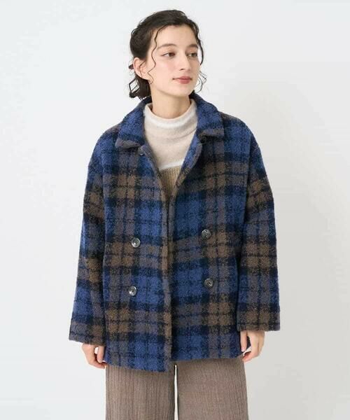 Maison de CINQ / メゾン ドゥ サンク ピーコート | ループチェックウールコート | 詳細7