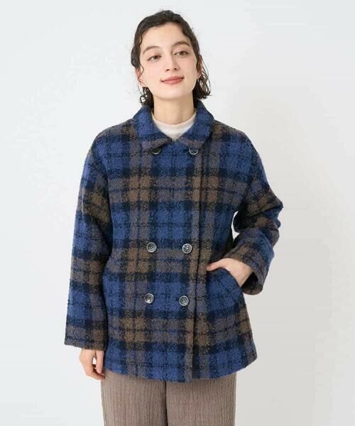 Maison de CINQ / メゾン ドゥ サンク ピーコート | ループチェックウールコート | 詳細8