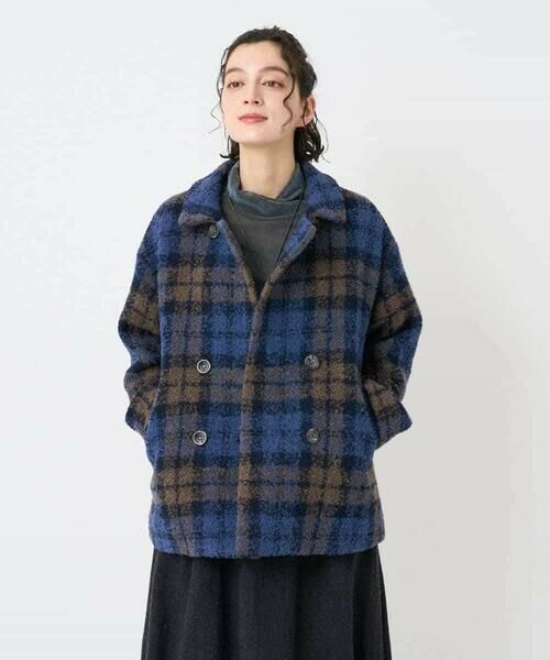 Maison de CINQ / メゾン ドゥ サンク ピーコート | ループチェックウールコート | 詳細9