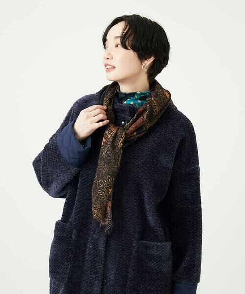 Maison de CINQ/メゾン ドゥ サンク エスニックスクエアストール ブラック F Maison de CINQ/メゾン ドゥ サンク エスニックスクエアストール ブラック F