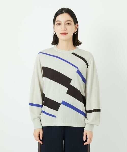 Maison de CINQ / メゾン ドゥ サンク ニット・セーター | レクタングルインターシャニット | 詳細3