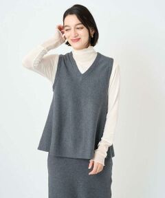 Maison de CINQ / メゾン ドゥ サンク ベスト | [セットアップ対応]Vネックフレアニットベスト