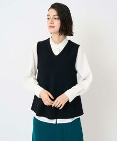 Maison de CINQ / メゾン ドゥ サンク ベスト | [セットアップ対応]Vネックフレアニットベスト