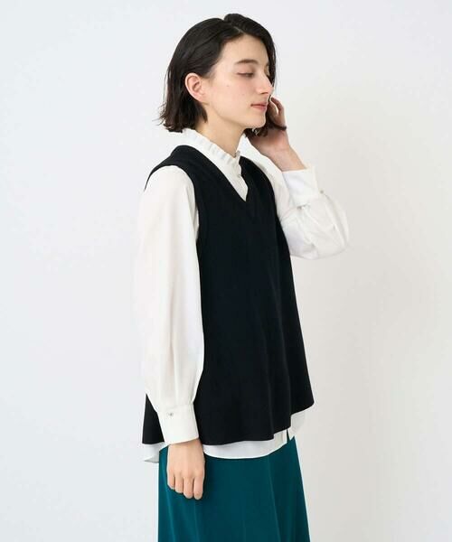 Maison de CINQ / メゾン ドゥ サンク ベスト | [セットアップ対応]Vネックフレアニットベスト | 詳細2