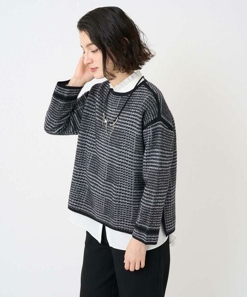 Maison de CINQ / メゾン ドゥ サンク ニット・セーター | ブークレチェックジャカード7分袖ニット | 詳細2