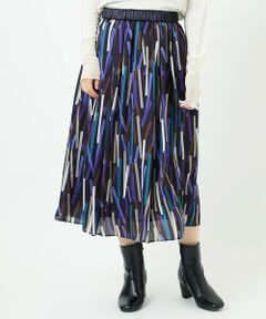 Maison de CINQ / メゾン ドゥ サンク ロング・マキシ丈スカート | [日本製]ジオメトリックプリントフレアスカート