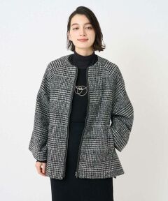 Maison de CINQ / メゾン ドゥ サンク セットアップ | シルクウールグレンチェックポンチョジャケット