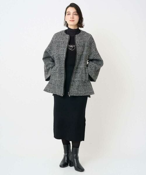 Maison de CINQ / メゾン ドゥ サンク セットアップ | シルクウールグレンチェックポンチョジャケット | 詳細14