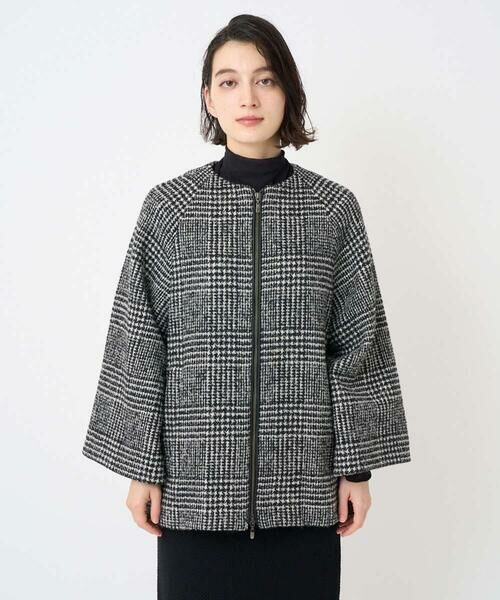 Maison de CINQ / メゾン ドゥ サンク セットアップ | シルクウールグレンチェックポンチョジャケット | 詳細3