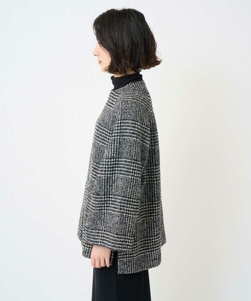Maison de CINQ / メゾン ドゥ サンク セットアップ | シルクウールグレンチェックポンチョジャケット | 詳細4