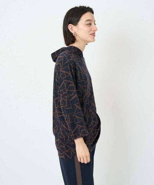 Maison de CINQ / メゾン ドゥ サンク カットソー | [日本製]ダブルフェイスミニフード9分袖ロゴカットソー | 詳細2