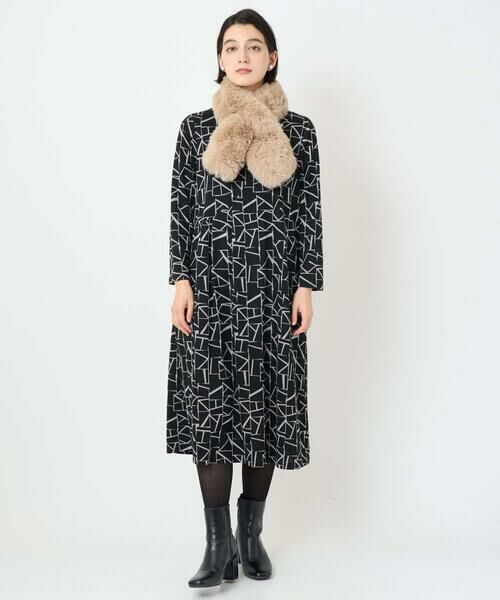 Maison de CINQ / メゾン ドゥ サンク ロング・マキシ丈ワンピース | [日本製]ダブルフェイスロゴワンピース | 詳細1