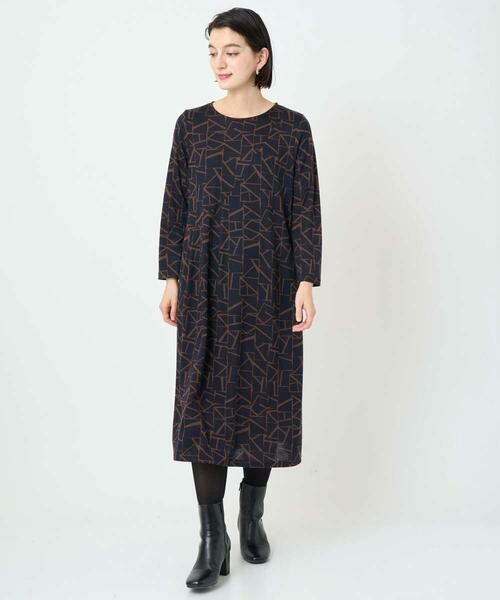 Maison de CINQ / メゾン ドゥ サンク ロング・マキシ丈ワンピース | [日本製]ダブルフェイスロゴワンピース | 詳細14