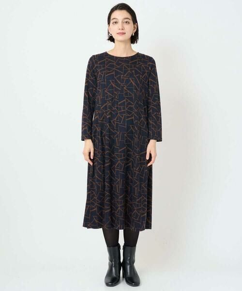 Maison de CINQ / メゾン ドゥ サンク ロング・マキシ丈ワンピース | [日本製]ダブルフェイスロゴワンピース | 詳細3