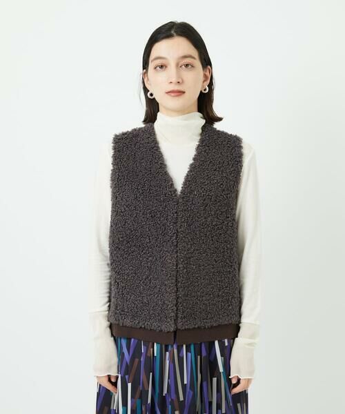 Maison de CINQ / メゾン ドゥ サンク ベスト | ボアニットコンビベスト | 詳細5