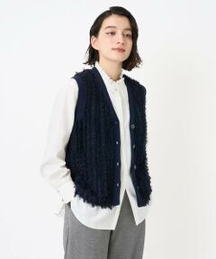 Maison de CINQ / メゾン ドゥ サンク ベスト | ラメジャガードシャギーニットベスト