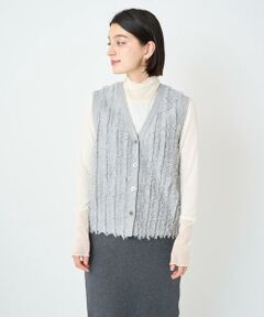 Maison de CINQ / メゾン ドゥ サンク ベスト | ラメジャガードシャギーニットベスト