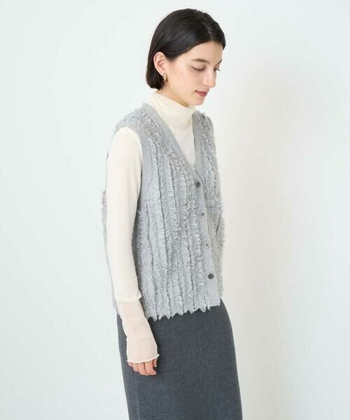 Maison de CINQ / メゾン ドゥ サンク ベスト | ラメジャガードシャギーニットベスト | 詳細4