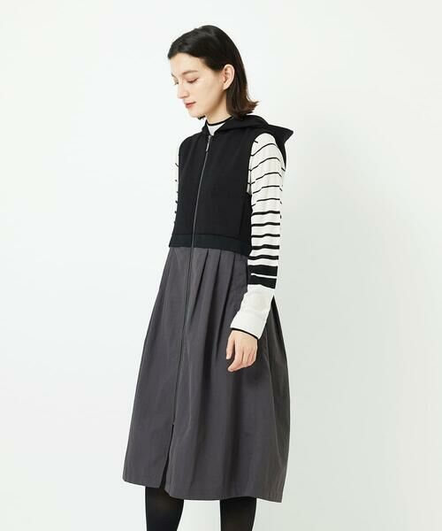 Maison de CINQ / メゾン ドゥ サンク セットアップ | ダンボールタフタドッキングロングジレ | 詳細1