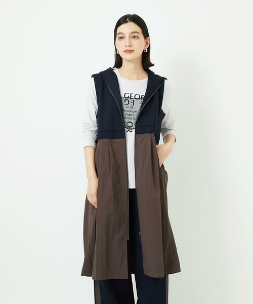 Maison de CINQ / メゾン ドゥ サンク セットアップ | ダンボールタフタドッキングロングジレ | 詳細3