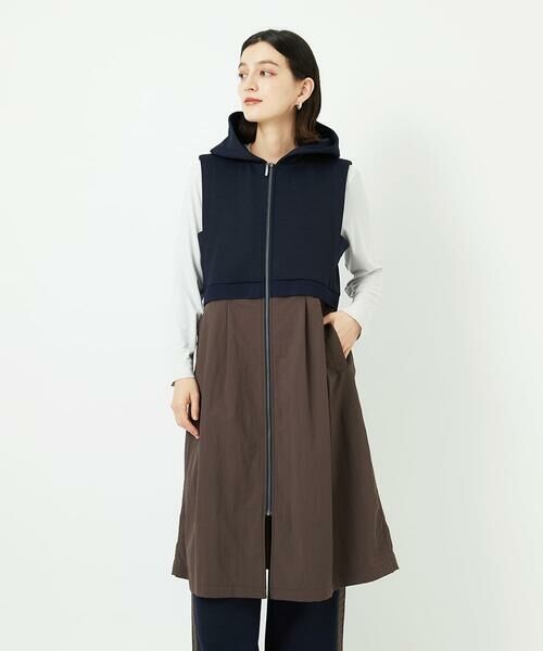 Maison de CINQ / メゾン ドゥ サンク セットアップ | ダンボールタフタドッキングロングジレ | 詳細4