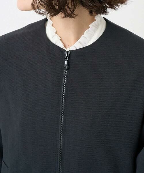 Maison de CINQ / メゾン ドゥ サンク ノーカラージャケット | [セットアップ対応]ノーカラージャージージップ羽織 | 詳細10