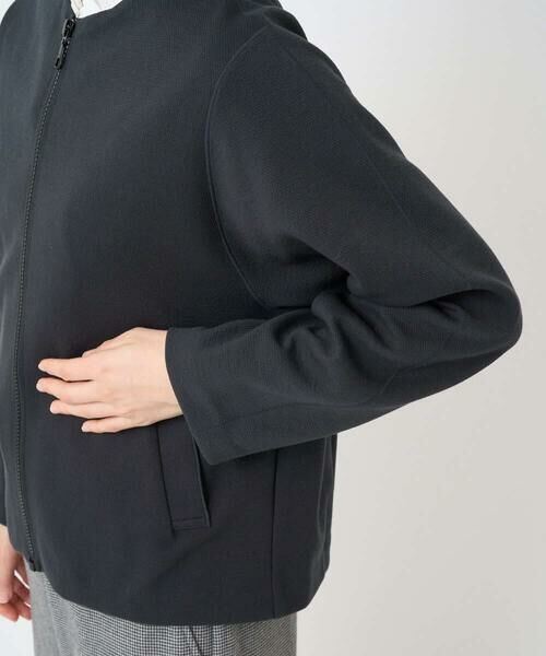 Maison de CINQ / メゾン ドゥ サンク ノーカラージャケット | [セットアップ対応]ノーカラージャージージップ羽織 | 詳細11