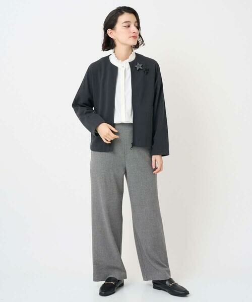 Maison de CINQ / メゾン ドゥ サンク ノーカラージャケット | [セットアップ対応]ノーカラージャージージップ羽織 | 詳細20