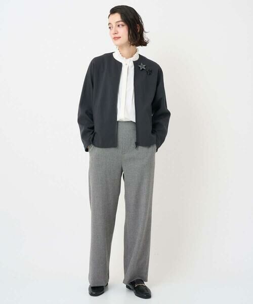 Maison de CINQ / メゾン ドゥ サンク ノーカラージャケット | [セットアップ対応]ノーカラージャージージップ羽織 | 詳細21